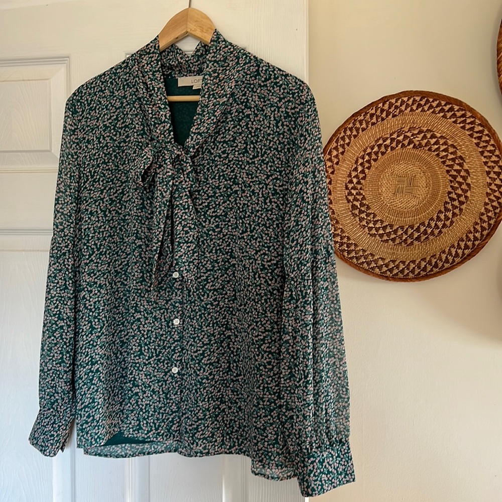 Loft button down floral blouse
